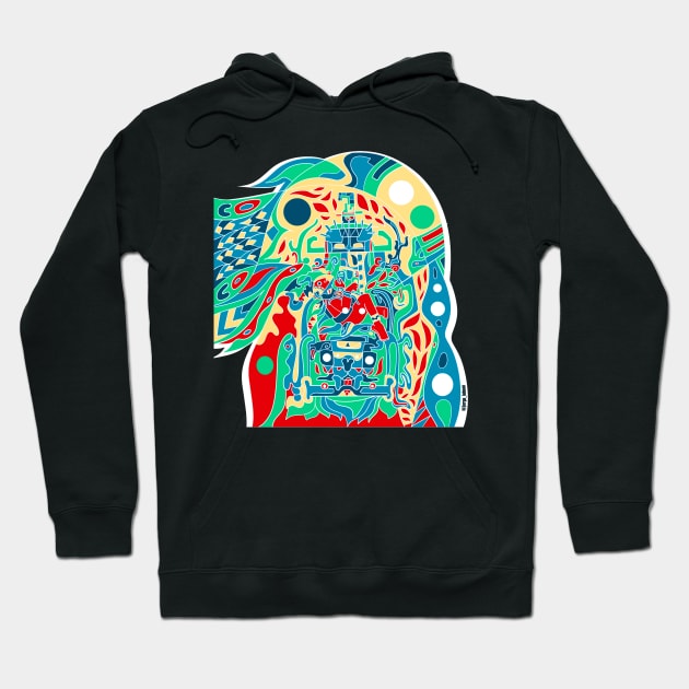 space mayan in boho style astronaut ecopop Hoodie by jorge_lebeau